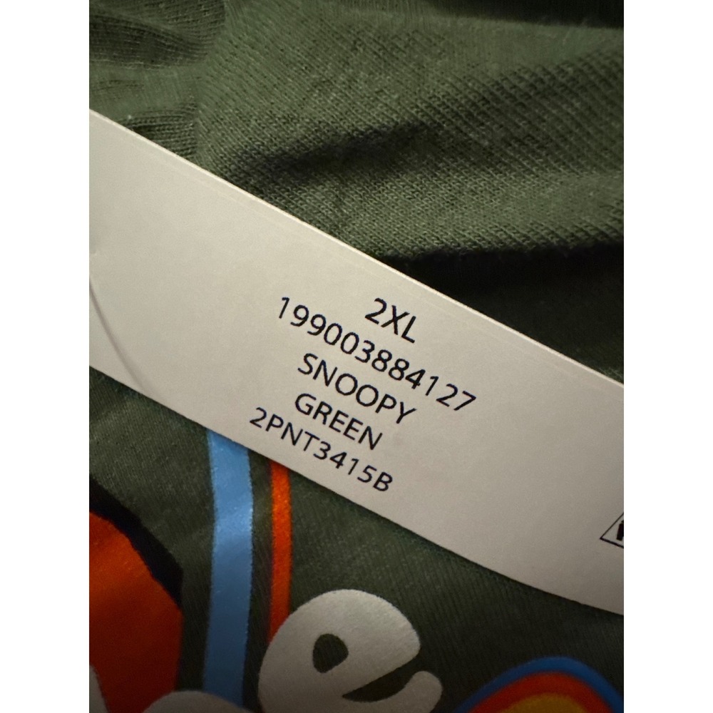 Peanuts Snoopy Maybe Tomorrow Graphic T-Shirt Mens 2XL Green Hybrid Apparel - Picture 4 of 5